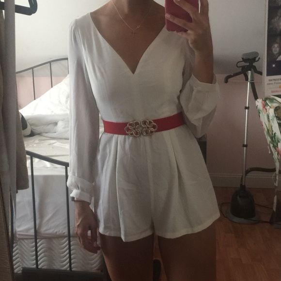 white chiffon romper